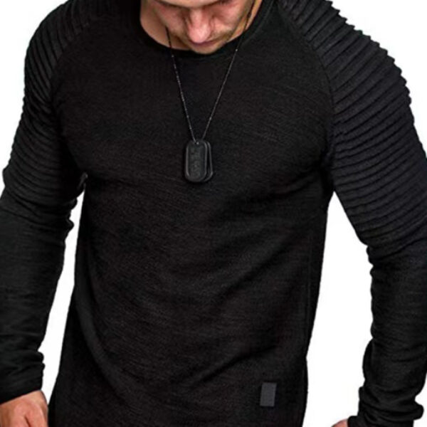 Men's Long Sleeve T-Shirt Muscle Fitted T Shirt Gym Workout Athletic Tee