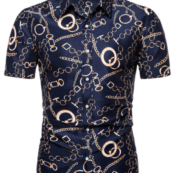 Men's Summer Fashion Short Sleeve Printed Shirt