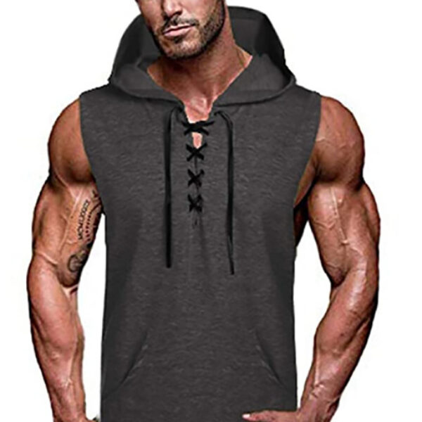 Men's Pullover Hooded Casual Sleeveless Tank Top