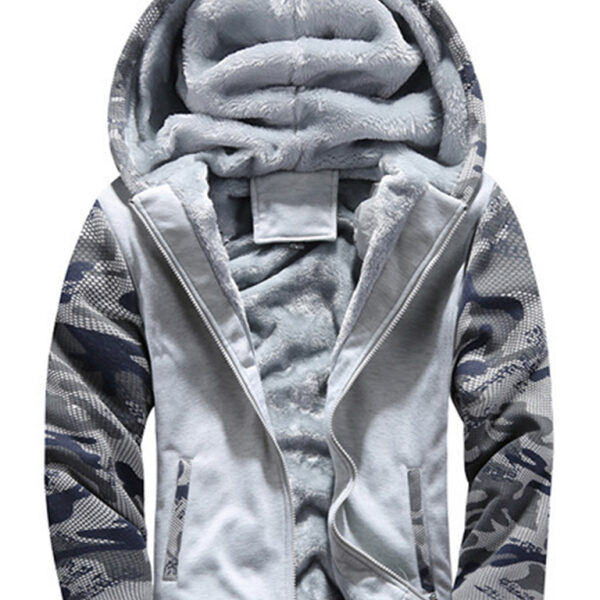 Camouflage sweater men's casual sports cardigan sweater jacket to keep warm