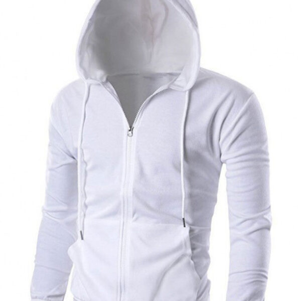 Men's Solid Color Basic Zipper Hoodie