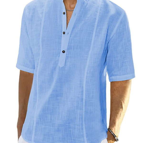 New Arrival Men's Comfortable Casual Linen Shirt With Long Sleeves